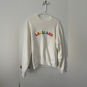 NWOT La La Land Kind Cafe Rainbow Crewneck Sweatshirt